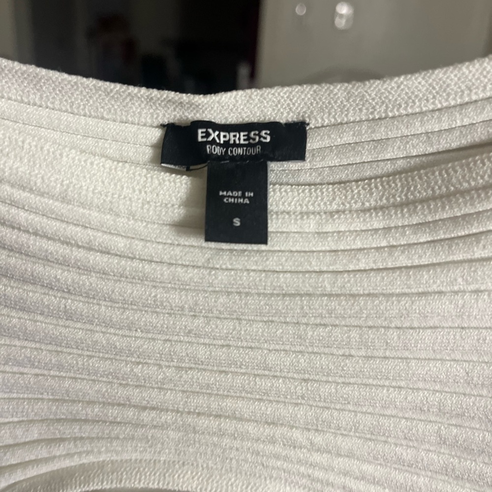 Express White Ribbed Bodysuit - Picture 8 of 13